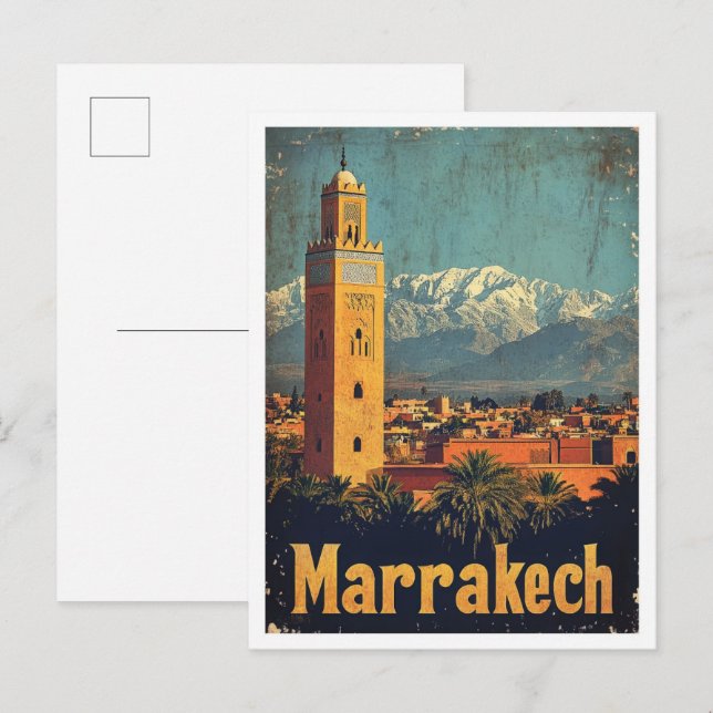 Marrakech Marokko Kunst, Dichtung und Musik Postkarte (Vorne/Hinten)