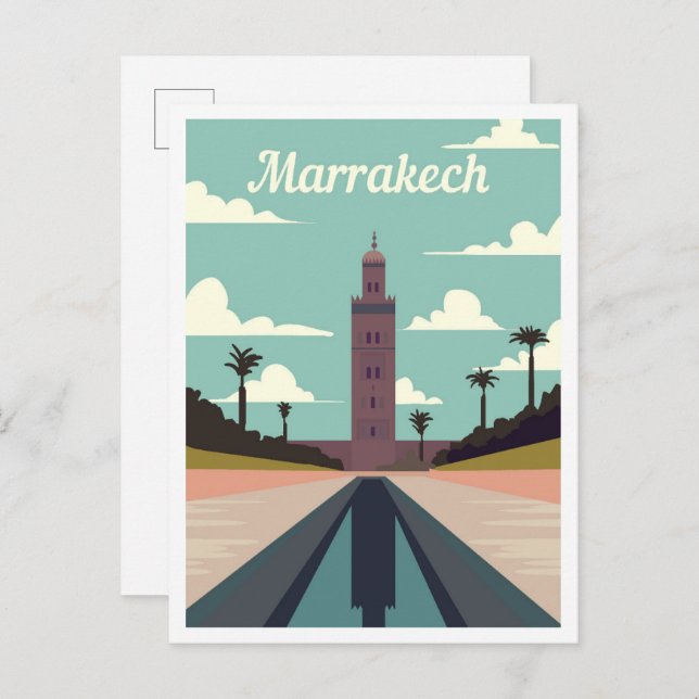 Marrakech Marokko Kunst, Dichtung und Musik Postkarte (Vorne/Hinten)