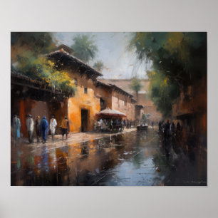 Marrakech Marokko Malerei Art Print Poster