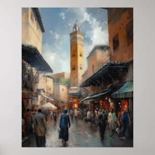 Marrakech Marokko Malerei Art Print Poster
