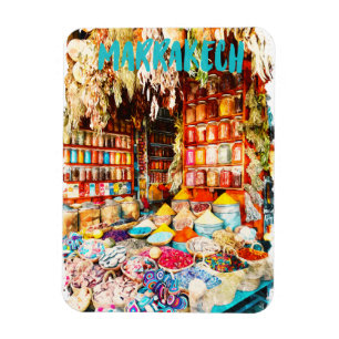 Marrakech Marokko Markt Bazaar Magnet