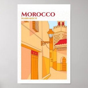 Marrakech Marokko Sketch Kunst, Dichtung und Musik Poster