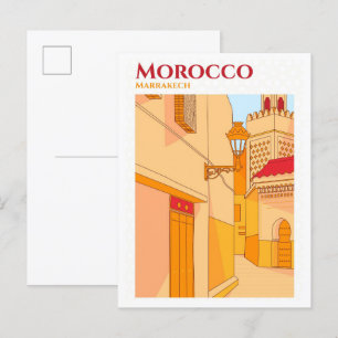 Marrakech Marokko Sketch Kunst, Dichtung und Musik Postkarte