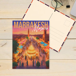 Marrakech Marokko Tourismus Reisen Souvenir Postkarte