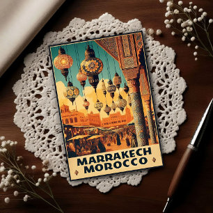 Marrakech Marokko Vintage-Markt-Reise Postkarte