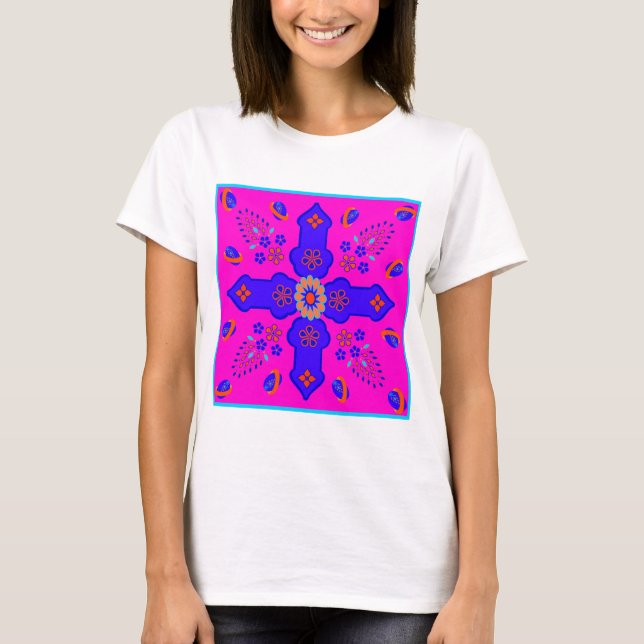 Marrakesch Arabesque inspirierte Bändcheneier hell T-Shirt (Vorderseite)
