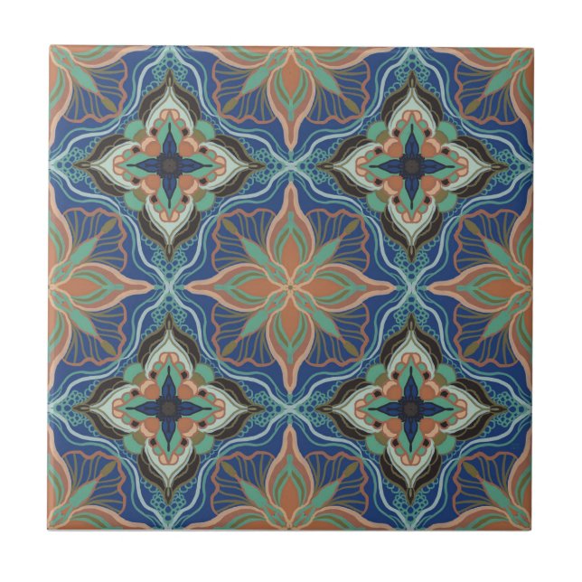 Marrakesch Floral Tile Fliese (Vorderseite)