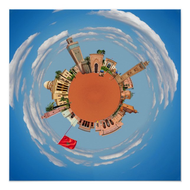 Marrakesch kleiner Planet Marokko Reisetourismus l Poster (Vorderseite)