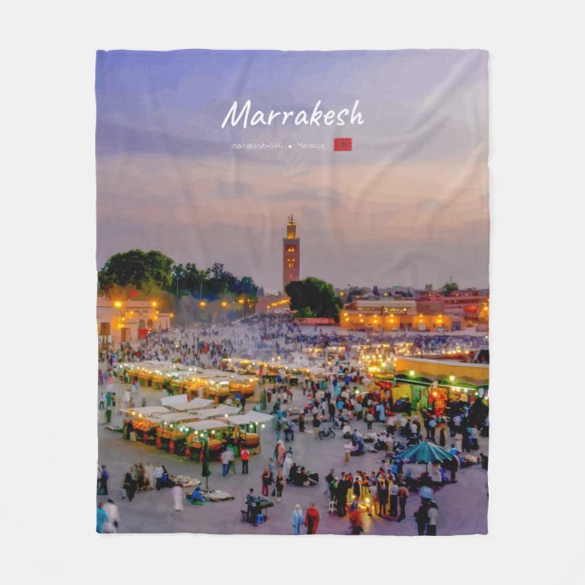 Marrakesch, Marokko - Jemaa el Fnaa Platz Fleecedecke (Vorderseite)