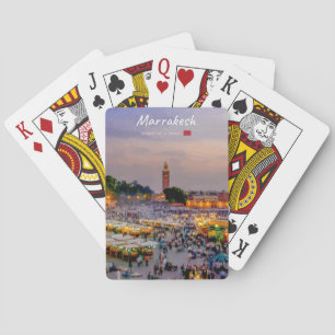 Marrakesch, Marokko - Jemaa el Fnaa Platz Spielkarten