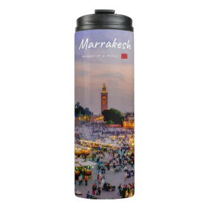 Marrakesch, Marokko - Jemaa el Fnaa Platz Thermosbecher