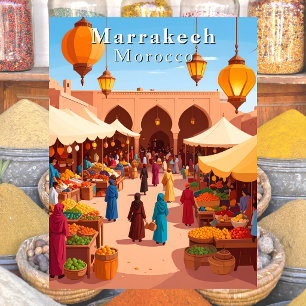 Marrakesch Marokko Marokkanischer Souk und Markt R Postkarte