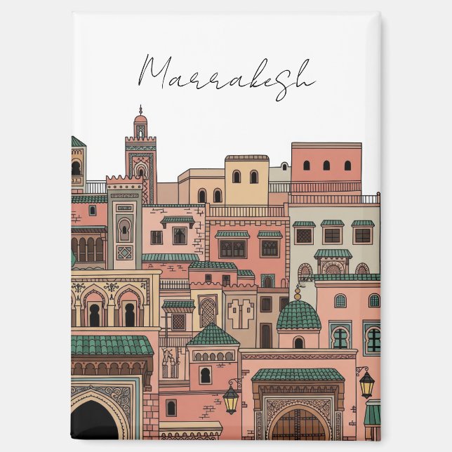 Marrakesch Marokko Reise Magnet (Vorderseite)