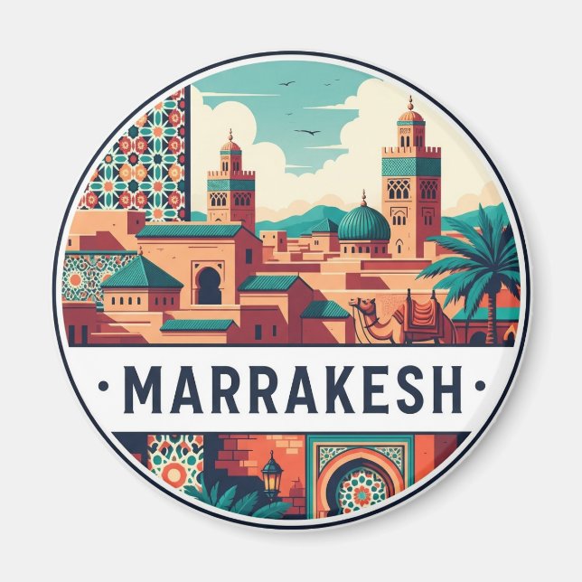 Marrakesch Marokko Reise Magnet (Vorne)