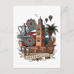 Marrakesch Marokko Reise Postkarte