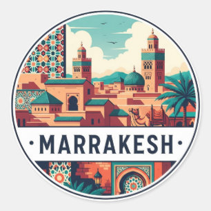 Marrakesch Marokko Reise Runder Aufkleber