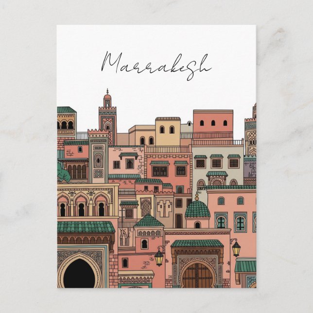 Marrakesch Marokko Reisen Postkarte (Vorderseite)