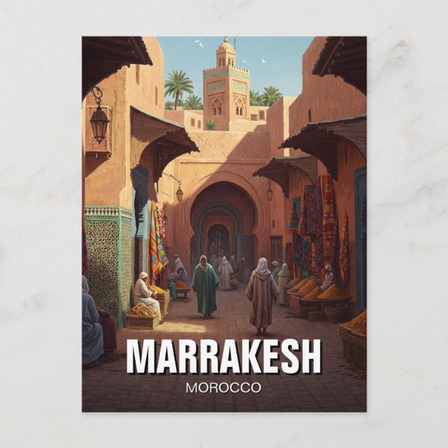 Marrakesch Marokko Reisen Postkarte (Vorderseite)