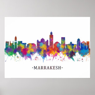 Marrakesch Marokko Skyline Poster