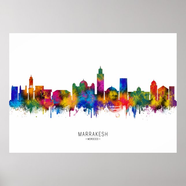 Marrakesch Marokko Skyline Poster (Vorne)
