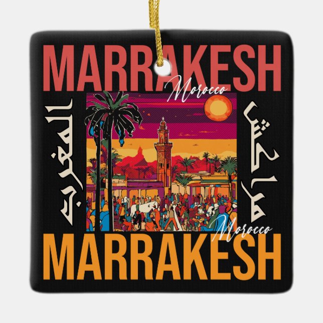 Marrakesch Marokko Souvenir Tourismus Reisegewerbe Keramikornament (Vorderseite)