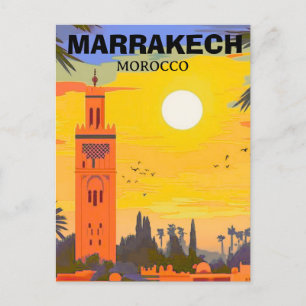 Marrakesch Reisen Postkarte Kunst, Marokko