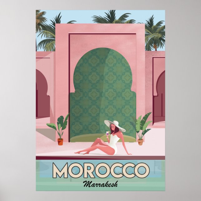 Marrakesch-Reiseplakat Poster (Vorne)