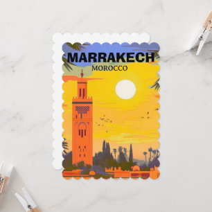 Marrakesch-Reisepostkarten-Kunst, Marokko-Reisepos Einladung