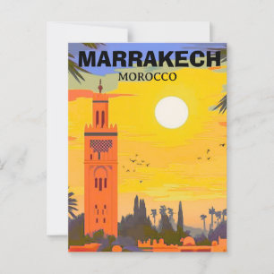 Marrakesch-Reisepostkarten-Kunst, Marokko-Reisepos Postkarte