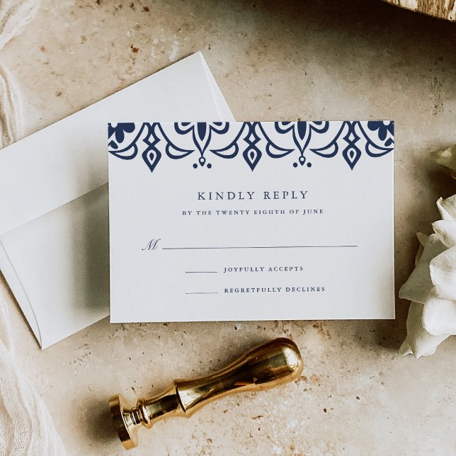 Marrakesch RSVP-Karte | Marine RSVP Karte (Von Creator hochgeladen)