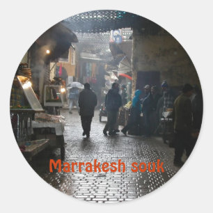Marrakesch souk in Marokko Runder Aufkleber