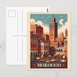 Marrakesch Stadt moroccan vibes geschenke Postkarte