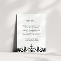 Marrakesch Wedding Guest Details Card | Schwarz