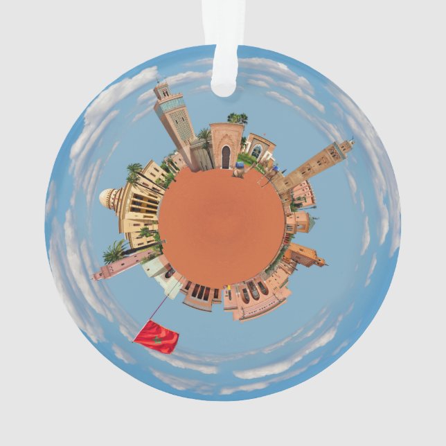 Marrakesch wenig Planetenmarokko-Reisetourismus Ornament (Rückseite)