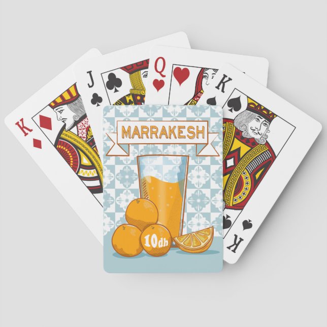 MARRAKESH Orange Juice Retro Poster Spielkarten (Rückseite)