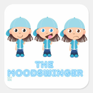 marrant autocollant carré "THE MOODSWINGER"