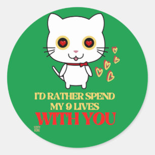 marrant rond autocollant "CUTE CAT"