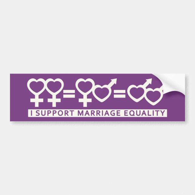 Marriage Equality / One Love custom bumpersticker Autoaufkleber (Vorne)