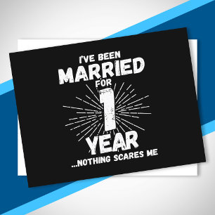 Married 1 Year Funny 1st Anniversary Postkarte
