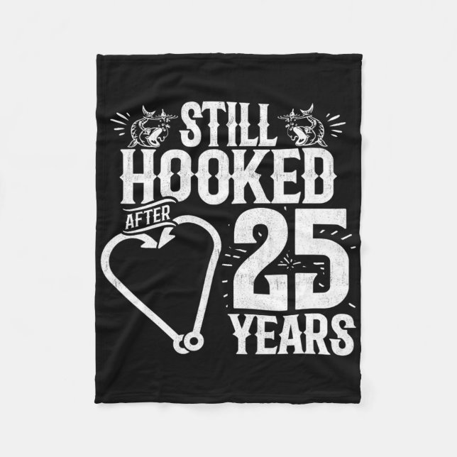 Married 25 Years - Fishing Couple - 25th Wedding A Fleecedecke (Vorderseite)