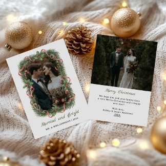 Married and Bright Photo Christmas Holiday Card Feiertagskarte