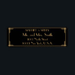 Married And Merry Christmas Return Address Labels<br><div class="desc">Black and gold orange Art Deco style Great Gatsby Married And Merry Christmas return address labels with changeable text</div>
