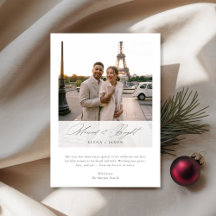 Married & Bright Elegant Script Newlywed Photo
