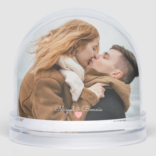 Married Calendar Date Personalised Wedding Day Schneekugeln (Vorderseite)