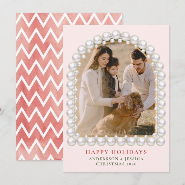 Married & Merry  Photo Christmas Feiertagskarte (Vorne/Hinten)