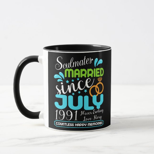 Married Since July 1991 31st Wedding Anniversary  Tasse (Links)