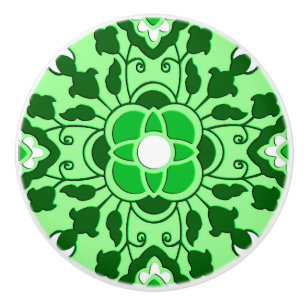 Marrokanischer Blumenstrauß, Smaragd und Limetteng Keramikknauf