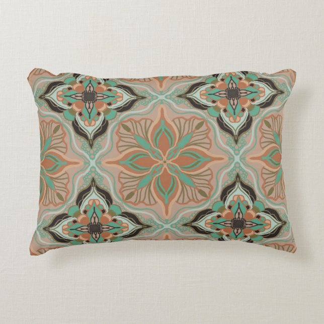 Marrokanischer Pastell floraler Tile Dekokissen (Vorderseite)