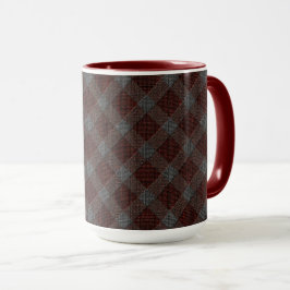 Marrom-Crostartan kariert mit leicht grauem Relief Tasse