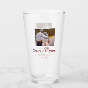 Marron Bogen jubelt zu 40-jähriger Hochzeit Glas